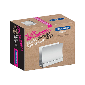PORTA GUARDANAPO AÇO INOX QUADRADO