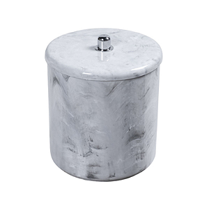 CESTO MULT-USO COM TAMPA 20X25CM BRANCO MARMORIZADO