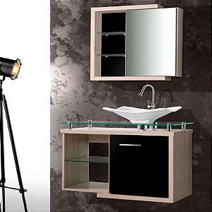 TOUCADOR FIMAP DESTACK 80CM MAPLE/PRETO