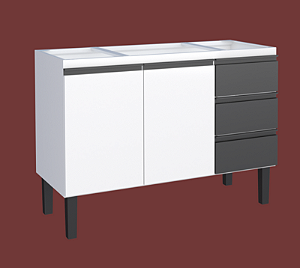GABINETE COZIMAX AÇO NETUNO BRANCO/PRETO 1171MM