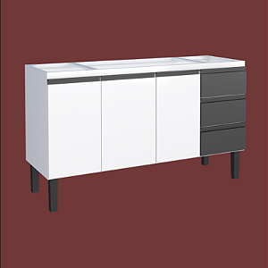 GABINETE COZIMAX AÇO NETUNO BRANCO/PRETO 1446MM