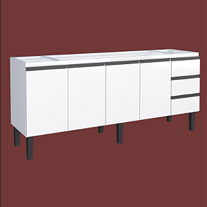 GABINETE COZIMAX AÇO NETUNO BRANCO 1920MM