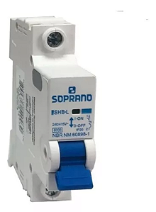 DISJUNTOR DIN UNIPOLAR SOPRANO C063A SHB-L(CEMIG)