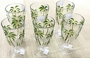 JOGO TAÇAS COM KIT 6 PEÇAS 330ML PALMEIRA TREE