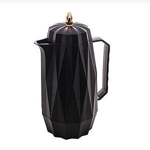 GARRAFA TÉRMICA PLÁSTICO 1L DIAMOND PRETO