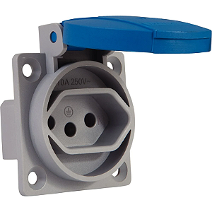 TOMADA MONOFASICO INDUSTRIAL 10A AZUL TRAMONTINA