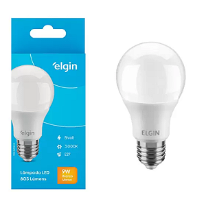 LÂMPADA LED BULBO 9W BIVOLT 3000K ELGIN