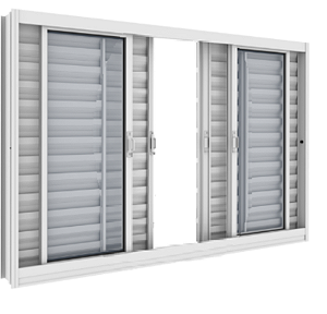 VENEZIANA VITROLAR 6 FOLHAS SEM GRADE COM VIDRO 200X100X12 BRANCO