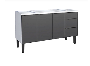 GABINETE COZIMAX COZINHA JUPITER PRETO 1446M PIA150