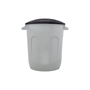 CESTO FECHADO CINZA 30L COM TAMPA PRETA JAGUAR