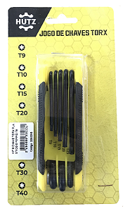 KIT 8 CHAVE TORX PLÁSTICO E FERRO T9 HUTZ