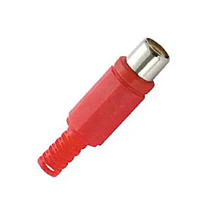 PLUG RCA FAMEA  PLÁSTICO COM PROTOR VERMELHO