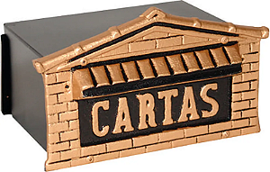 CAIXA CORREIO OURO MURO/GRADE COLONIAL FERRO
