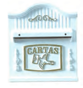 CAIXA CORREIO COLONIAL BRANCO COM PRATA PLÁSTICO