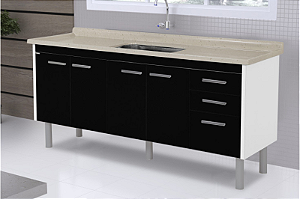 GABINETE AJ RORATO VALENZA 174,2CM TEXTURA PRETA