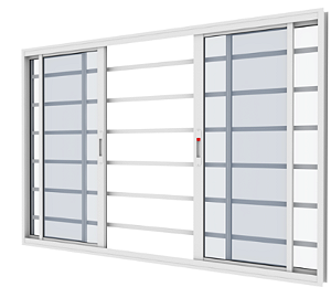 VITRO VITROLAR CLAS ALUMÍNIO COM GRADE HORIZONTAL 100X150 BRANCO