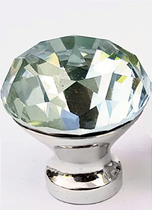 PUXADOR CRISTAL SHINE 30MM BASE CROMADA