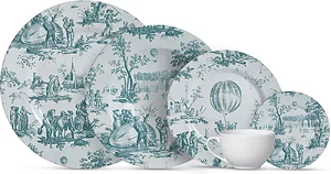 APARELHO JANTAR 20 PEÇAS TOILE DE JOUY VERDE