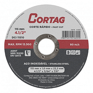 DISCO CORTE INOX 4.1/2X1X7/8 CORTAG