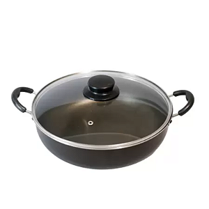 CAÇAROLA ABAULADA ANTIADERENTE TAMPA VIDRO 4.5L