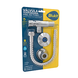 VÁLVULA PARA MICTÓRIO COM FLEXIVEL CROMADO BLUKIT