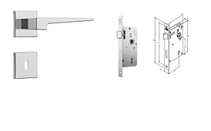 FECHADURA STAM CLASSIC 3200 ROSETA QUADRADA CROMADO INTERNO