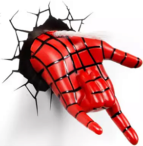 ARANDELA 3D MAO HOMEM ARANHA STARTEC
