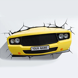 ARANDELA 3D YELLOW CAR STARTEC