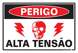 PLACA SINALIZAÇÃO 20X30 PERIGO ALTA TENSÃO
