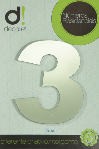 NUMERO RESIDENCIAL ESPELHADO 5CM N3