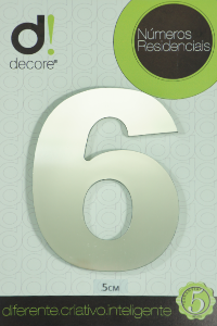 NUMERO RESIDENCIAL ESPELHADO 5CM N6
