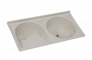 TANQUE SINTÉTICO GRAN DUPLO 1.38X69 TRAVERTINO