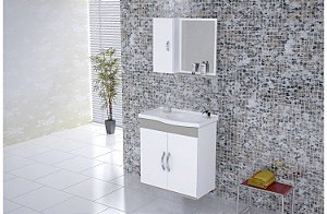 GABINETE BANHEIRO VERONA COM ESPELHO CINZA