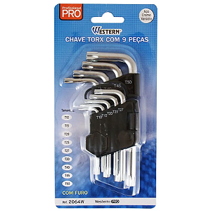 JOGO CHAVE TORX WESTER CURTA 9 PEÇAS 50CF 64