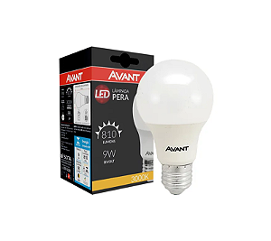 LÂMPADA LED BULBO 9W 3000K AVANT