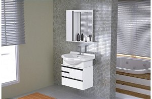 GABINETE BANHEIRO RORATO KIT FIRENZE 63.5 TEXTURIZADO BRANCO