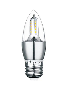 LÂMPADA VELA LED E-27 4W BRANCA QUENTE 2700K ROHS CE