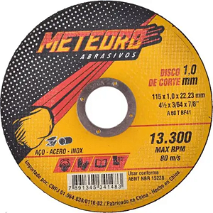 DISCO CORTE METEORO 4.1/2P 115X1 25X1