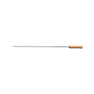 ESPETO INOX CHURRASCO 70CM CABO MADEIRA