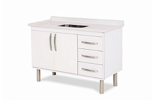 GABINETE COZINHA RORATO MUNIQUE 120CM TEXTURIZADO BRANCO