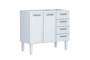 GABINETE COZINHA APOLO FLAT 120 CM BRANCO 4 GAVETAS