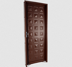 PORTA CRV ALMOFADADA 84X215 CORTEN ESQUERDA