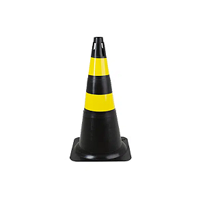 CONE PARA SINALIZAÇÃO AMARELO E PRETO 70CM SAFETY