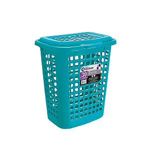 CESTO TELADO RETANGULAR VER/CAPP COM TAMPA 60 LITROS VERDE