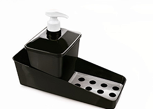 CONJUNTO PORTA DETERGE  600 ML PRETO PLASUTILA
