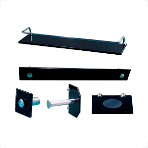 ACESSORIO VILDREX 5 PEÇAS RETO LUXO PRETO