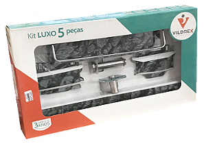 ACESSORIO VILDREX 5 PEÇAS RETO LUXO BRANCO MARMORIZADO