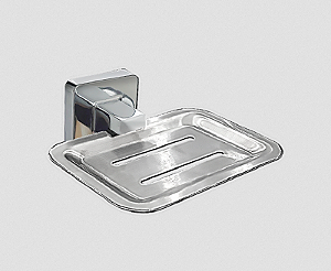 PORTA SABONETE QUADRADA ZAMAK INOX CROMADO FLVX