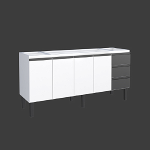 GABINETE COZIMAX AÇO NETUNO PRETO/BRANCO 1740 (180)