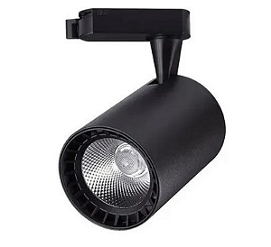 SPOT TRILHO 10W BRANCO QUENTE PRETO HITEC
